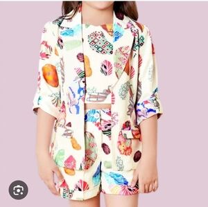TINY BABY Size 9/10 Yr Colorful Patterned Blazer and Shorts Set NEW.